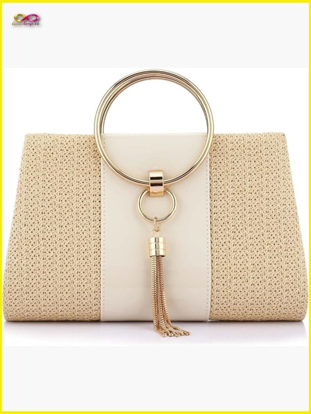 Straw Evening Bag Clutch Purse Woven Tassel Summer Beach Tote Shoulder